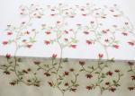 Multi Colored Floral Embroidered Lace Fabrics , Embroidery Mesh Fabric For Party