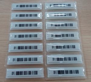 China Mini Printing Barcode Labels For Jewelry Tag , 58kHz AM EAS Soft Labels wholesale
