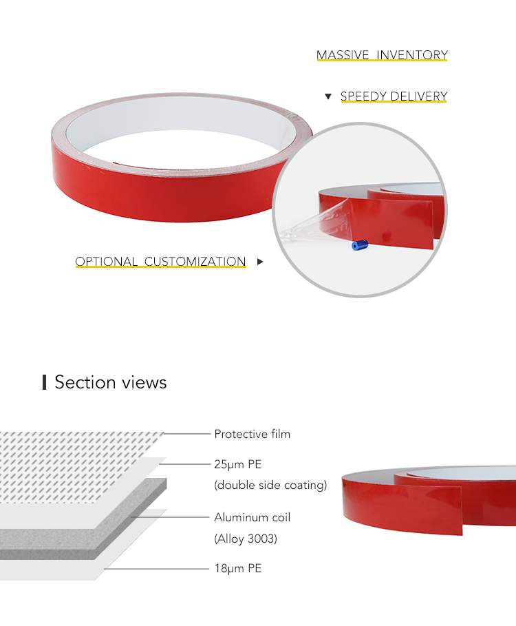 3cm 4cm 6cm 7cm Red Painting Coating Aluminium Trim Cap