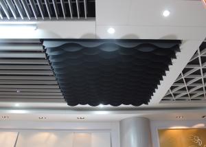 China Custom Color Strip Commercial Ceiling Tiles / Waved shaped Blade Ceiling wholesale