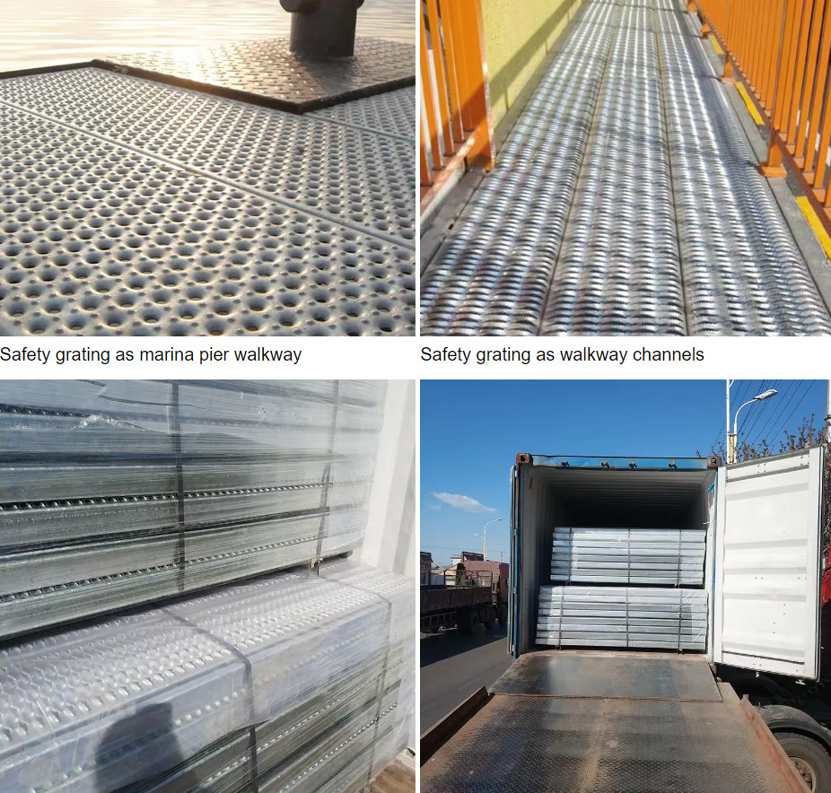 Customizable Slip Resistant Steel Plate Silver Channel Height 20-80mm Anti Slip Degree