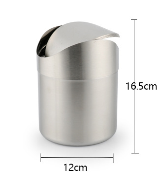 Morden Stainless Steel Cookwares Swing Top Mini Trash Cans For Desk
