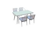 5-piece Outdoor Table Chairs Set Garden Rattan Dining Furniture