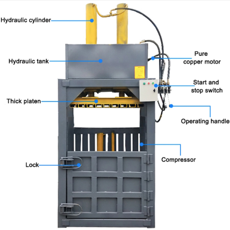 Vertical Hydraulic Plastic Baling Machine Press Waste Paper Baler Machine