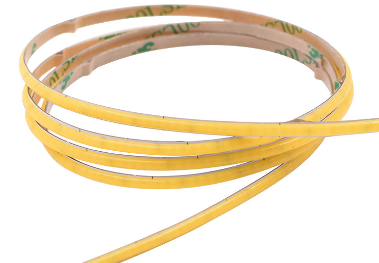 3MM Ultra Thin LED Light Strip COB Dotless High Density Cutting Soldering Under Steps