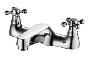 China Polished Brass Bathroom Sink Faucets / Two Handle Bath Shower Faucets wholesale
