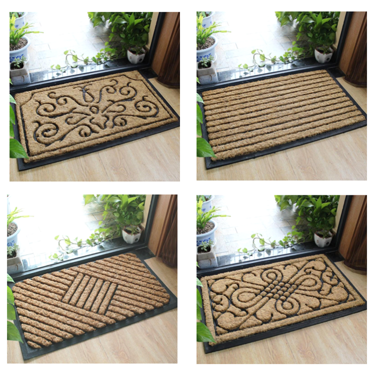 60*90cm Coir Entrance Matting , Custom Size Coir Door Mats Shaggy Pattern