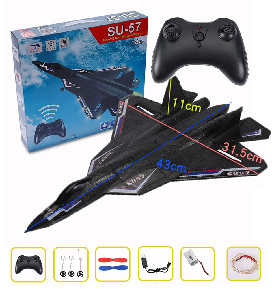 RC Airplane Glider for Kids 8-13 Years 2.4Ghz Remote Control Fighter Jet Drone Model