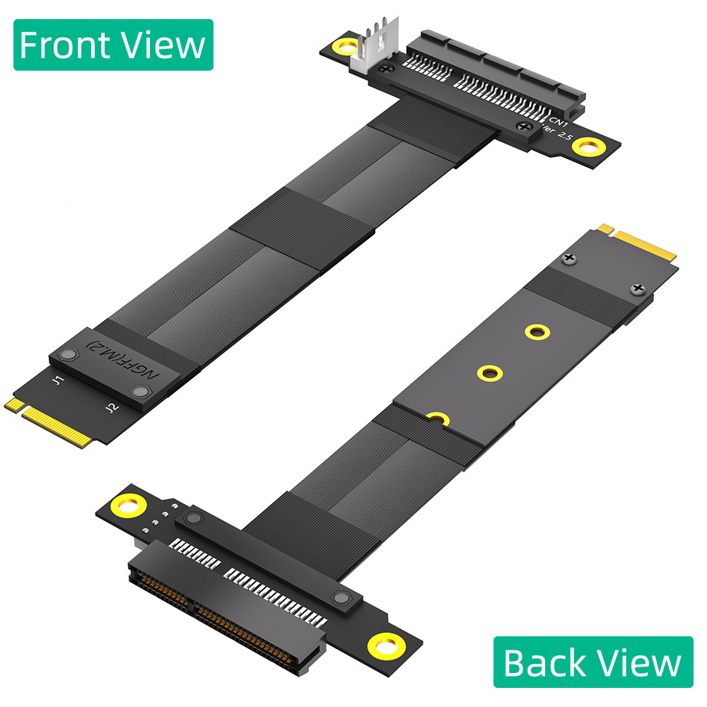 M.2 NGFF Key M to PCIe 3.0 X4 Extension Cable 180° PCI-E Slot for Speed Data Transfer Support PCI-E1X - 4X - 8X - 16X device usage