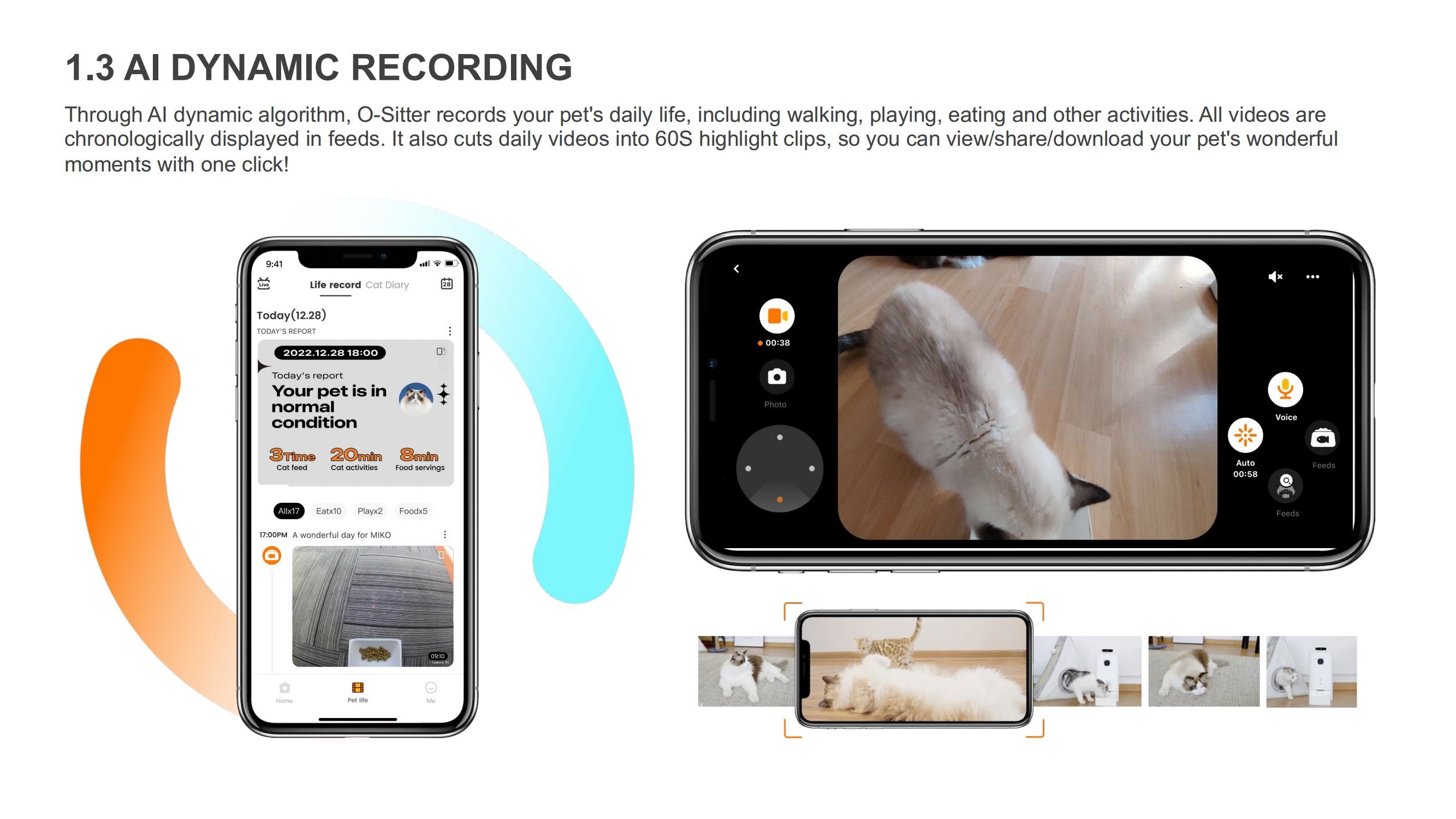 Automatic Tracking Smart Pet Companion Robot 110 Degree Vertical Rotation