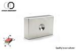 200mm Large Square Neodymium Magnets With Screw Hole Diametrically Magnetized