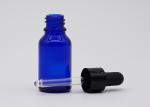 Glass Blue Essential Oil Dropper Bottles With 18mm Black Plastic Dropper Black