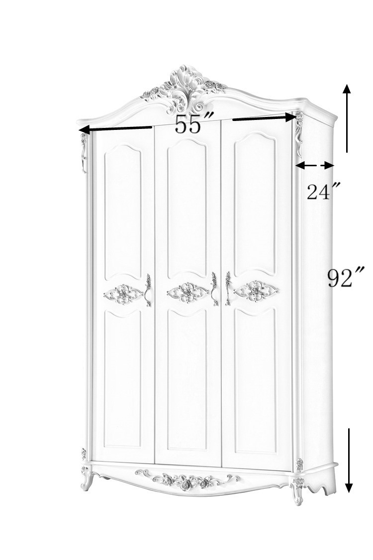 Empire Palace Antique Girl Bedroom Furniture White Wardrobe 601