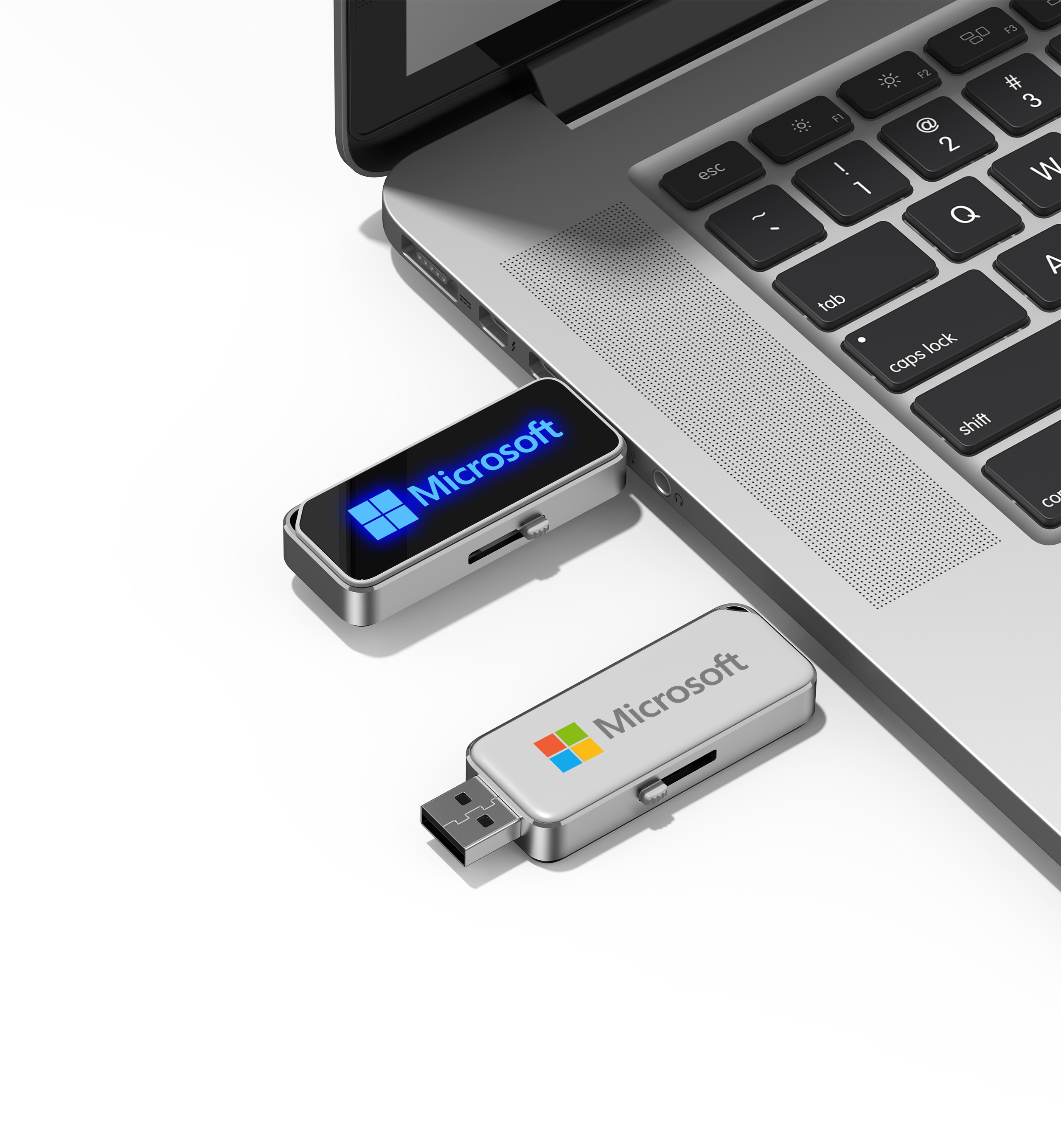 2gb Engraving Logo Crystal Flash Drive Shiny When Working At Computer With Led Light