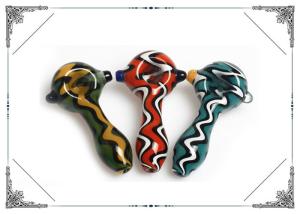 China Heady Glass Spoon Pipe Camouflage Color Tobacco Handpipes For Sale wholesale