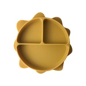 China BPA Free Baby Suction Silicone Plate Eco Friendly Feeding Bowls Sun Shaped wholesale
