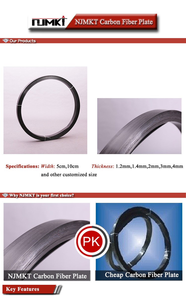 Steel-Bonding Adhesive NJMKT Carbon Fiber Plate for Bridge Construction in Plain Style
