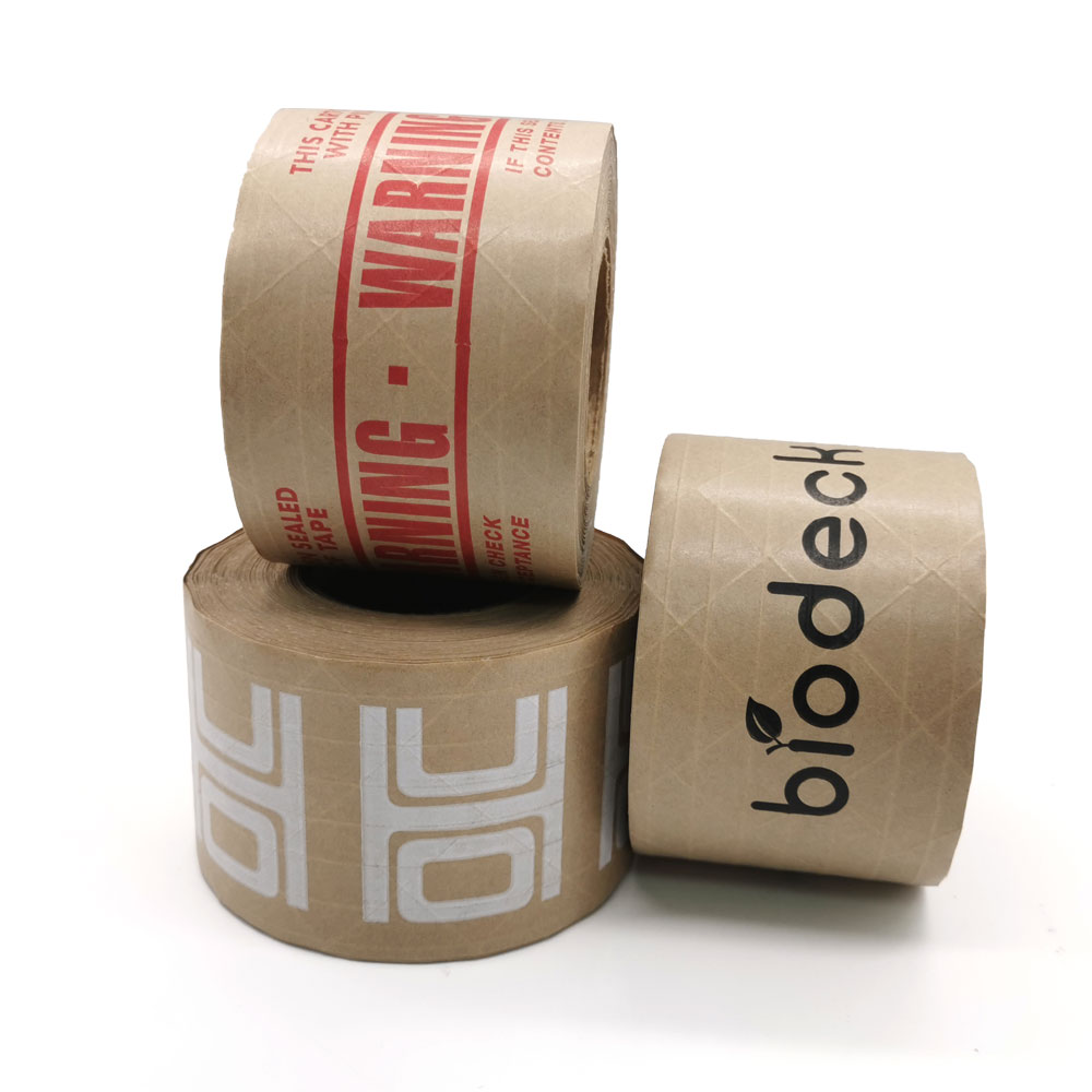 Recyclable Water Activated Printed Fiberglass Kraft Box Tape