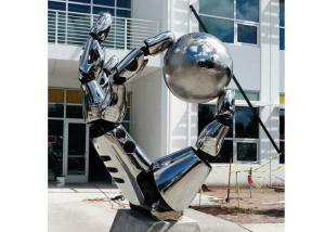 China Special Metal Hand Sculpture , Outdoor Stainless Steel Garden Sculptures wholesale