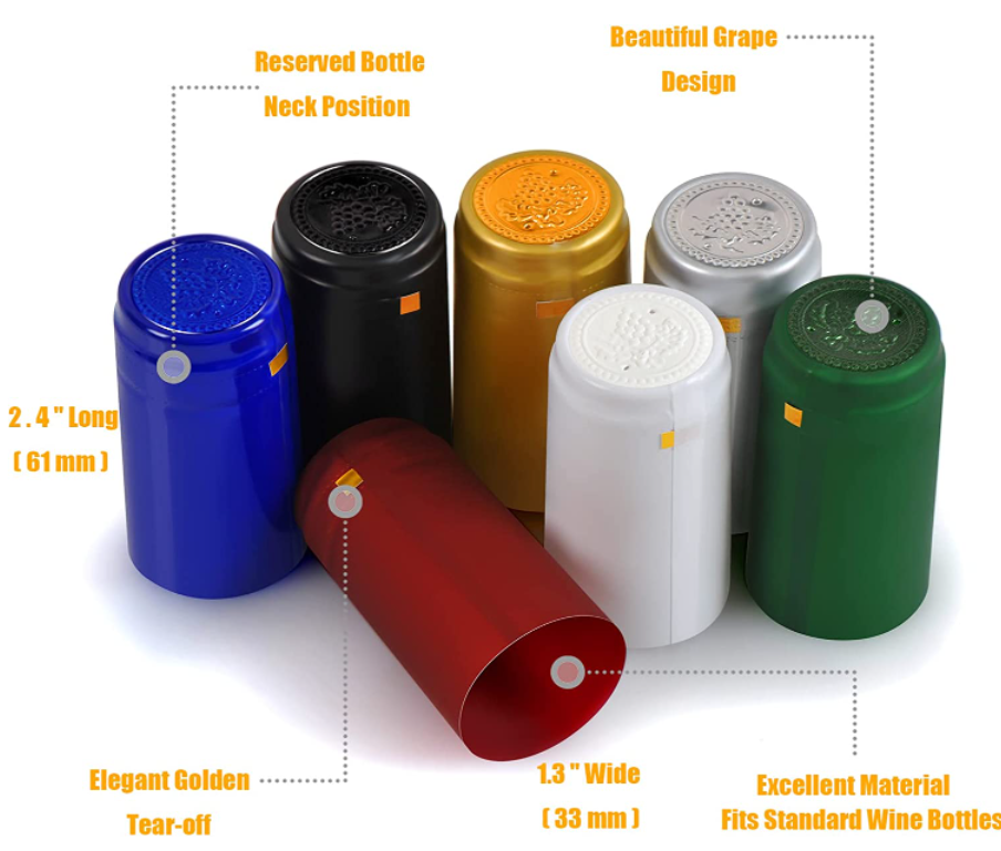 Wine Bottle Stopper Shrink Pack Sleeve Clear PVC Heat Shrink Capsules