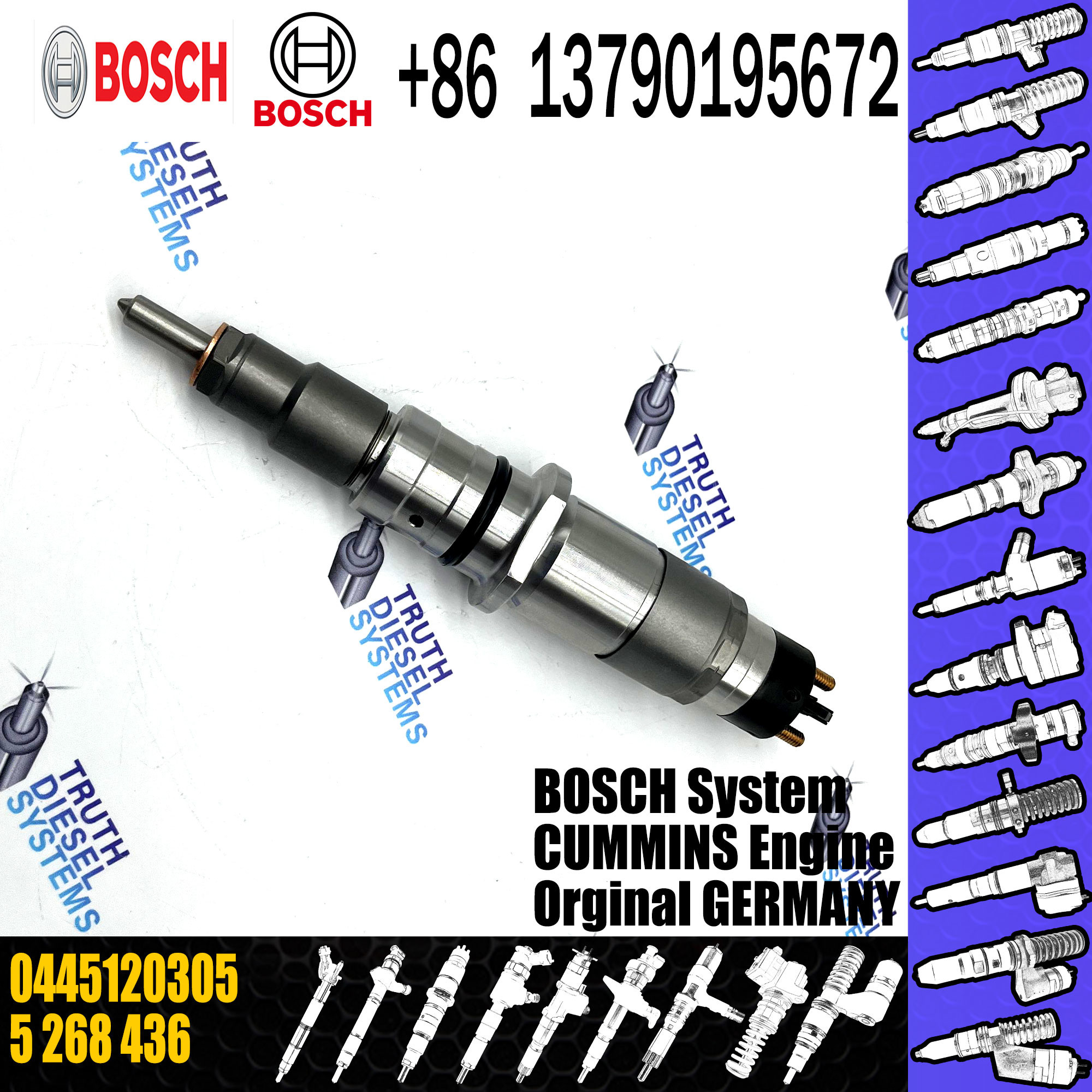 5268436 Cummins Engine QSL8.9 QSL 9 fuel Injector nozzle 5268436 0445120305