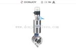 Stainless Steel Sanitary Aluminum Actuator 3 Piece Flange Butterfly Valves