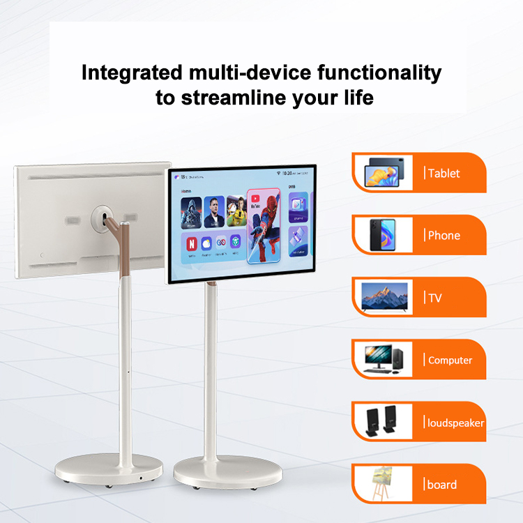 VETO 32 Inch HD LCD Digital Display Wireless Touch Screen Portable Smart TV On Wheels