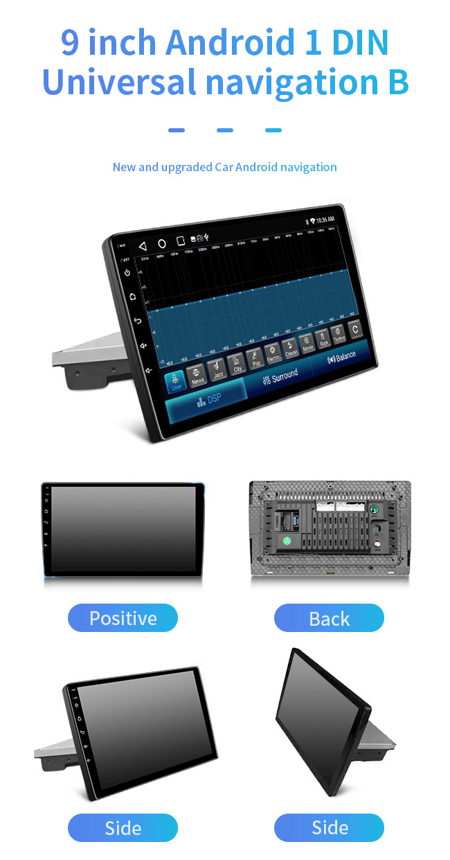 Universal Android GPS Navigation For Car 1 DIN 8 Core 9 Inch 2.5D Toughened Car Screen