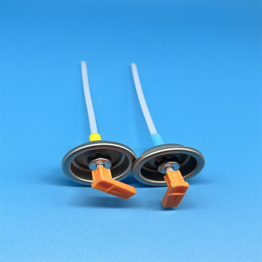 Button Actuated Aluminum actuator for Precise 150mcl Spray Rate