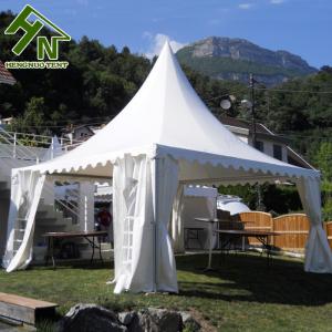 China 5x5m Spring Pagoda Top Garden Party Gazebo Waterproof Tent With European Windows on sale