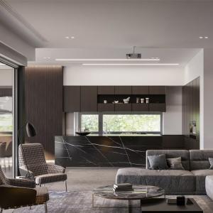 China Luxury Wood Stone Kitchen Cabinets Modular Kitchen Pantry Cabinet wholesale