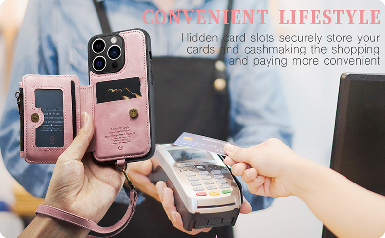 Wireless Charging Shockproof Leather Mobile Phone Cover for iPhone 14 Pro Max