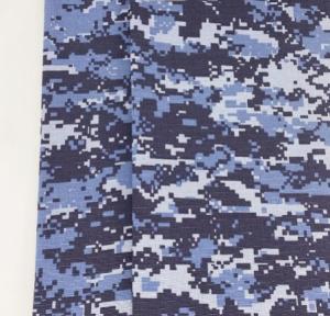 China Blue Polyester Camo Material Fabric , Mosaic Printed Camouflage Cloth Material wholesale