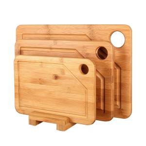 China 3PCS Bamboo Butcher Block Chopping Board Set 28x2cm 33x22cm 22x15cm wholesale