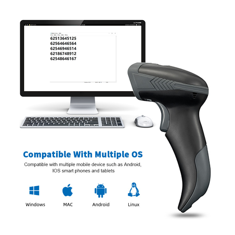 Luckydoor 2D Wireless Barcode Scanner Bluetooth QR Code Reader DC5V