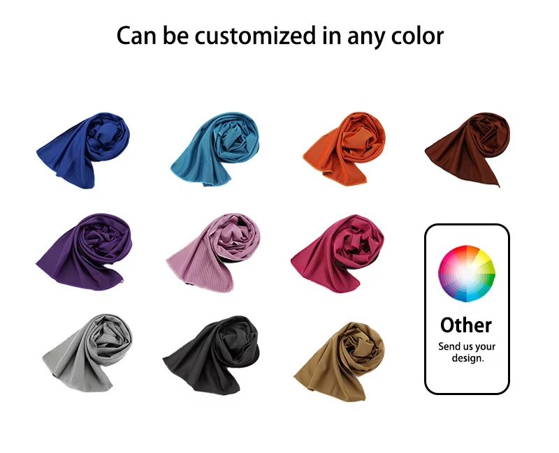 Custom Logo Sublimation Printed Quick Dry Microfiber Cooling Towel for Instant Cooling Sports Towel