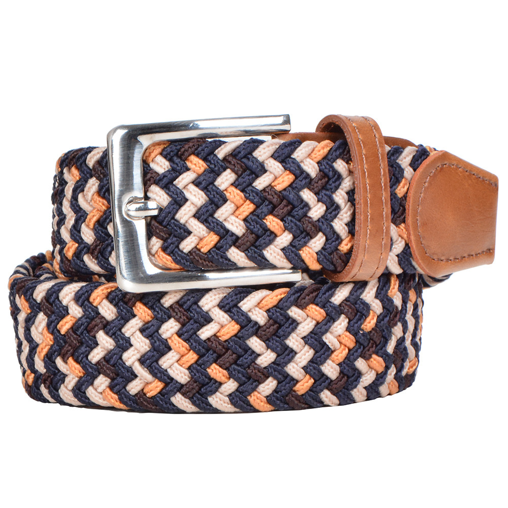 Woven Rubber Stretch Elastic Belt 3.4cm Clip Polyester Fabric Braided Belt