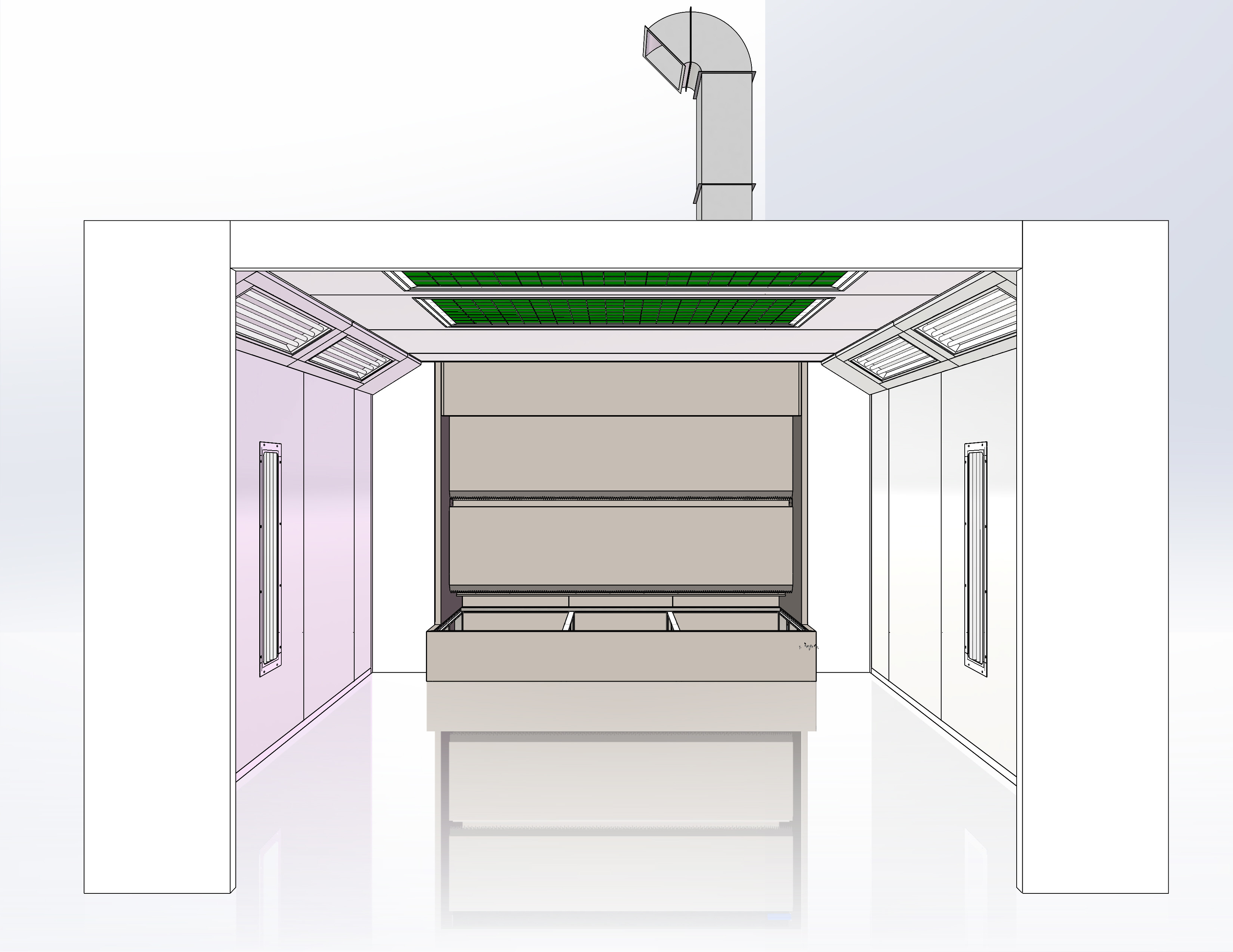 Naturally Intake Air Spray Booth Water Curtain Filter Furniture Industrial