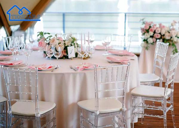 Custom Resin Event Chair Transparent Plastic Dining Chair For Weddings And