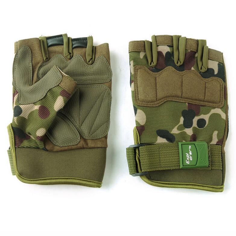 Fingerless Army Tactical Shooting Gloves Microfibre Wear Resisting Reinforced
