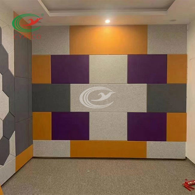 Beveled Edge PET Acoustic Sound Tiles Noise Cancelling Practical