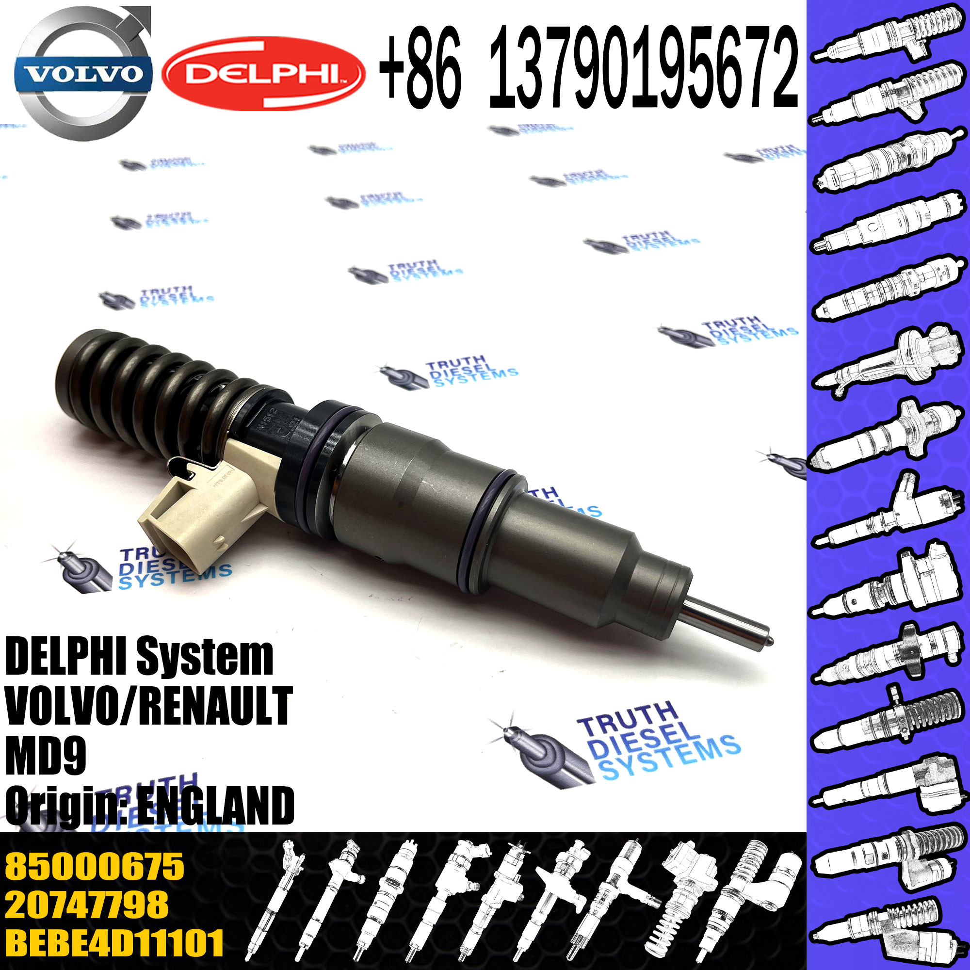 High Quality Diesel Fuel Injector 20747798 85000675 BEBE4D11101 For VOL () MD9 3503