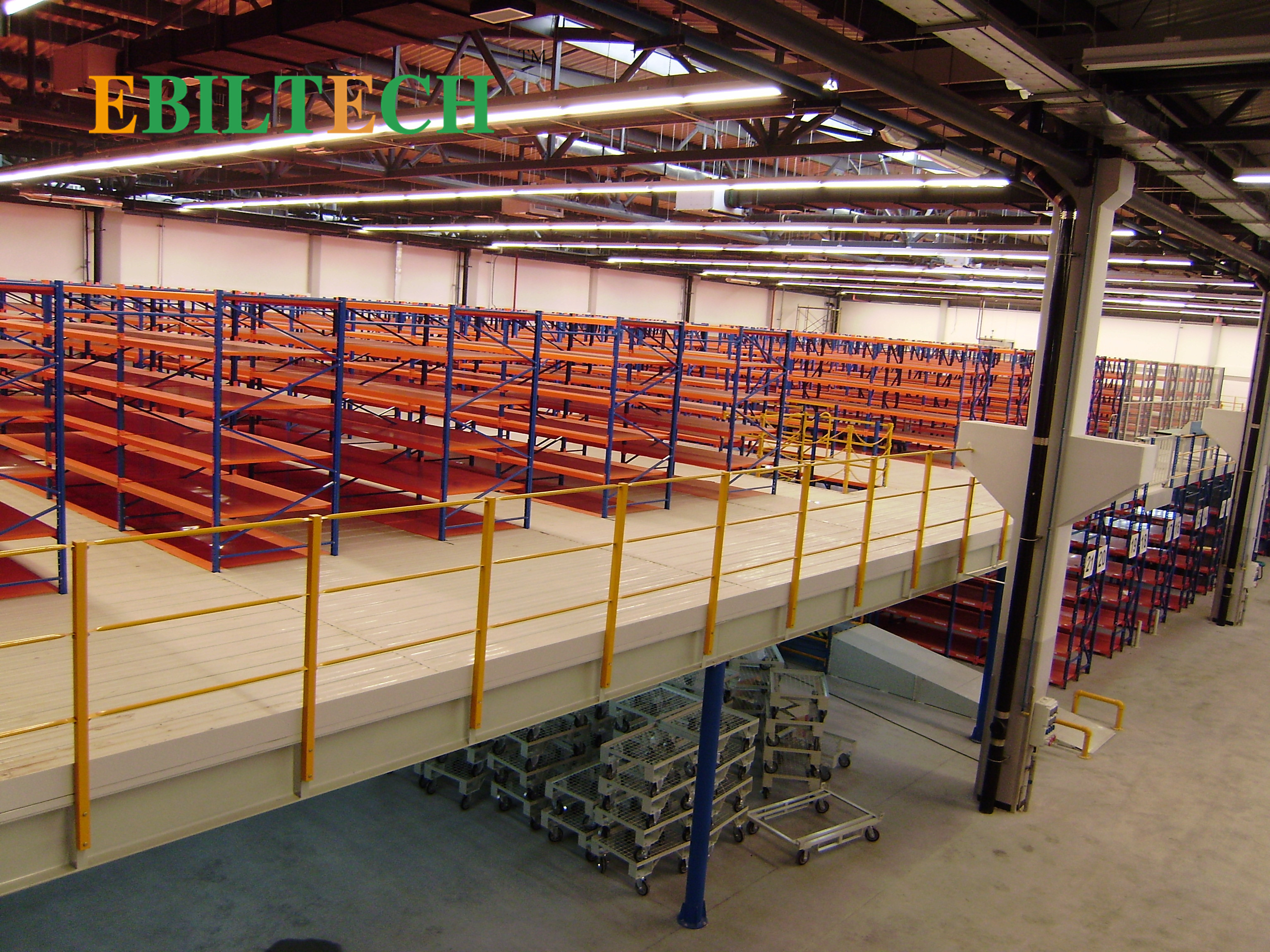 500kgs 2000mm Height Steel Platform Industrial Mezzanine Stairs Multi Tier Racking