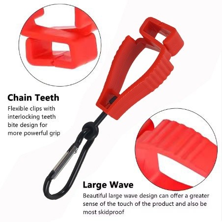 Factory Wholesale Labor Safety Work Products Custom Anti-Lose Non-Slip Multi-Color High Strength Glove Holder Clip