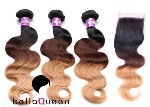 China Brazilian Lace Closure Natural Black Body Wave Human Hair , 8&quot; - 18&quot; Length wholesale