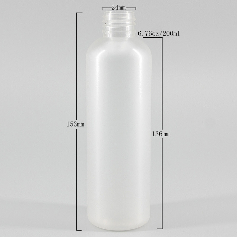 6.76oz/200ml Customizable Cylindrical PET Bottle, Clear Matte Cosmetic Bottle, Lotion Spray Plastic Bottle