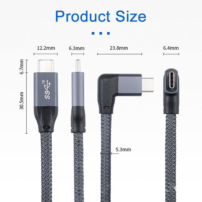 USB PD Cable Fast Charging Male To Male 0.5m 20Gbps USB3.1
