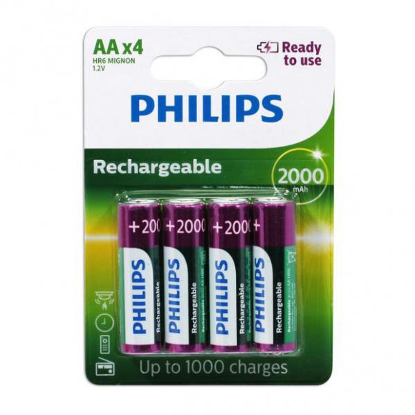 Philips AA 2000mah Nimh Rechargeable Battery Low Discharge Rate