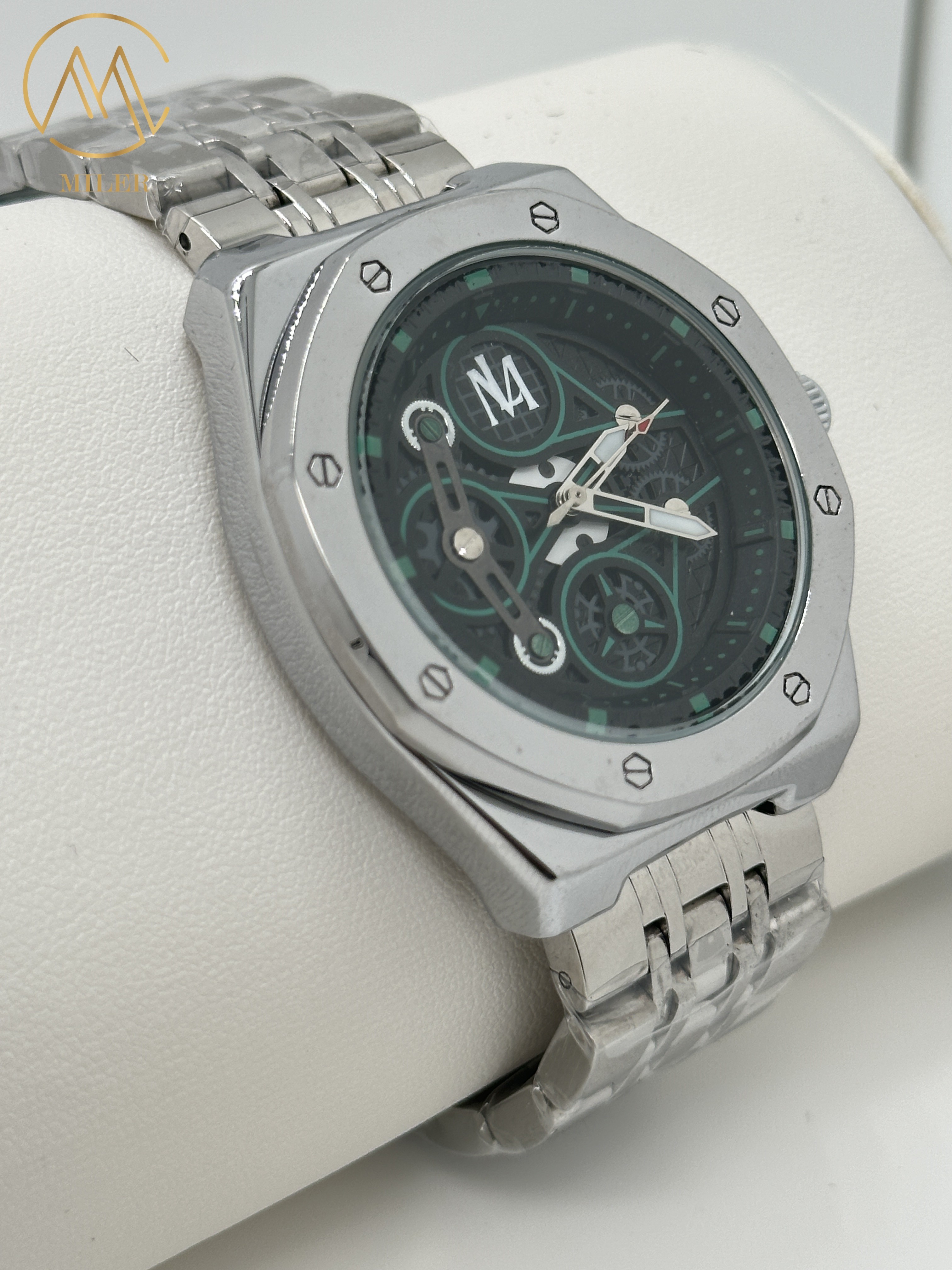 Hollowed Out Design Wrist Waterproof Quartz Movement Watch with Stainless Steel Strap