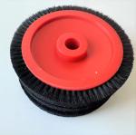 Monforts Stenter Machine Parts Red Brush Wheel Black Bristle Hair 22/26mm Dia